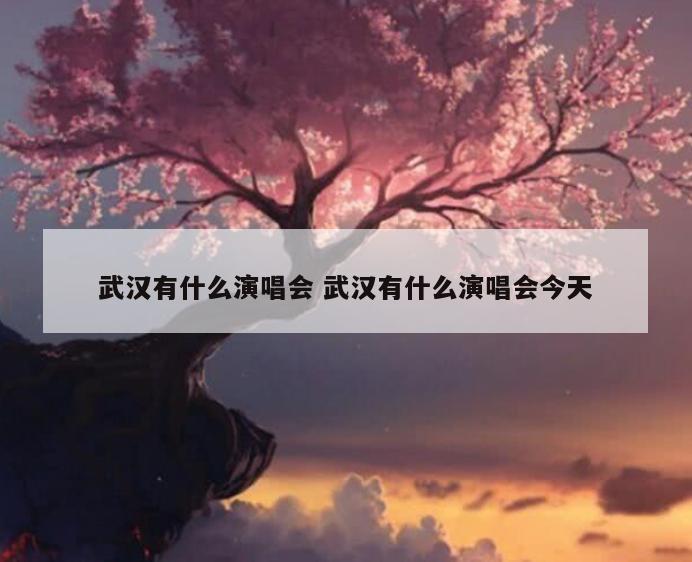 武汉有什么演唱会 武汉有什么演唱会今天