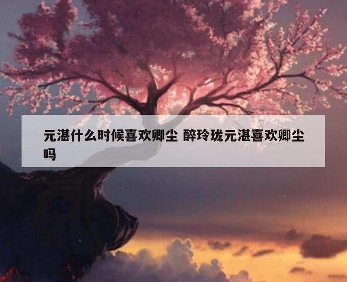 元湛什么时候喜欢卿尘 醉玲珑元湛喜欢卿尘吗