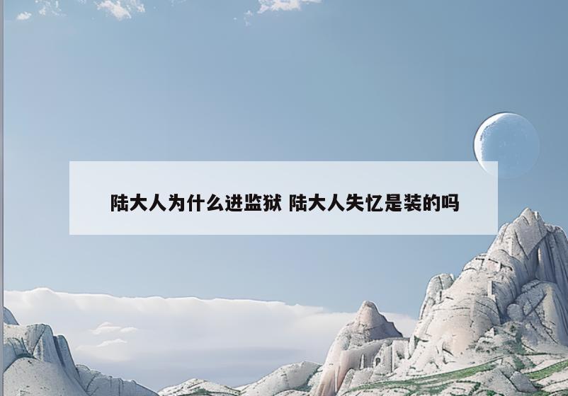陆大人为什么进监狱 陆大人失忆是装的吗