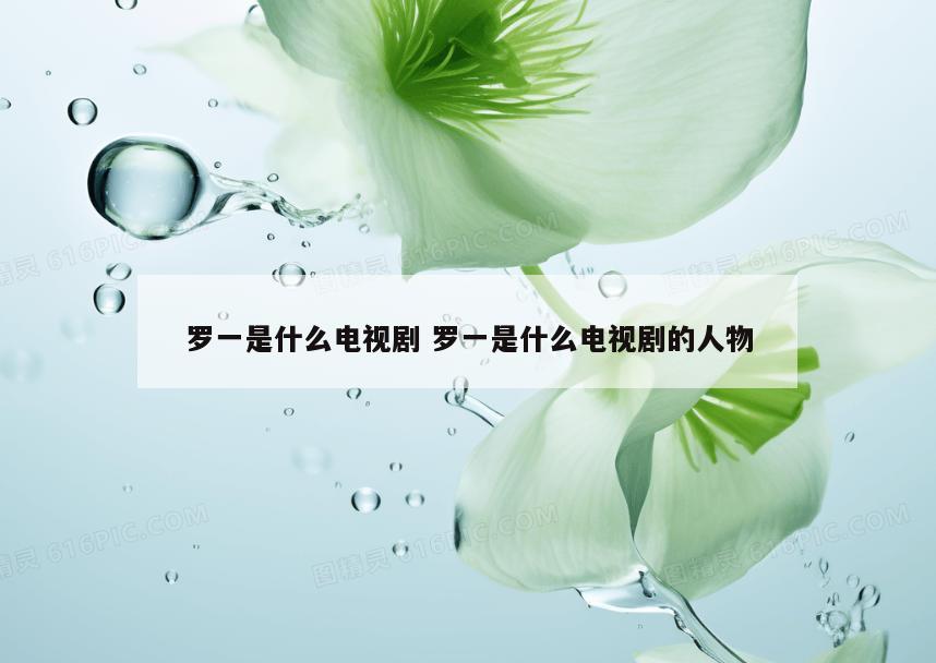 罗一是什么电视剧 罗一是什么电视剧的人物