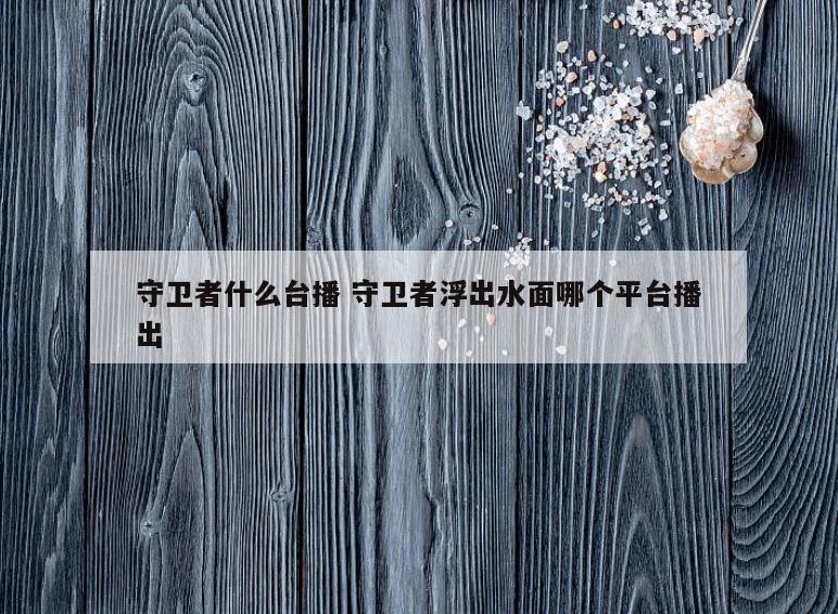 守卫者什么台播 守卫者浮出水面哪个平台播出