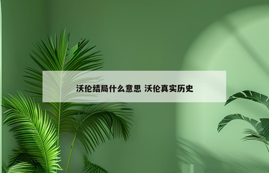 沃伦结局什么意思 沃伦真实历史