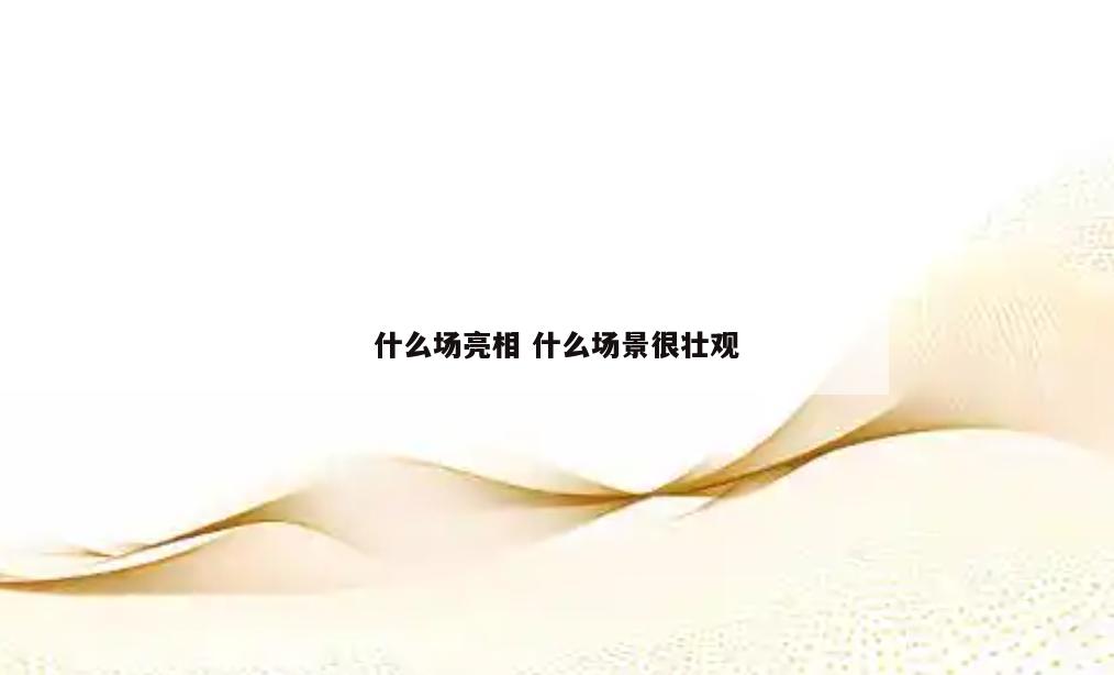 什么场亮相 什么场景很壮观